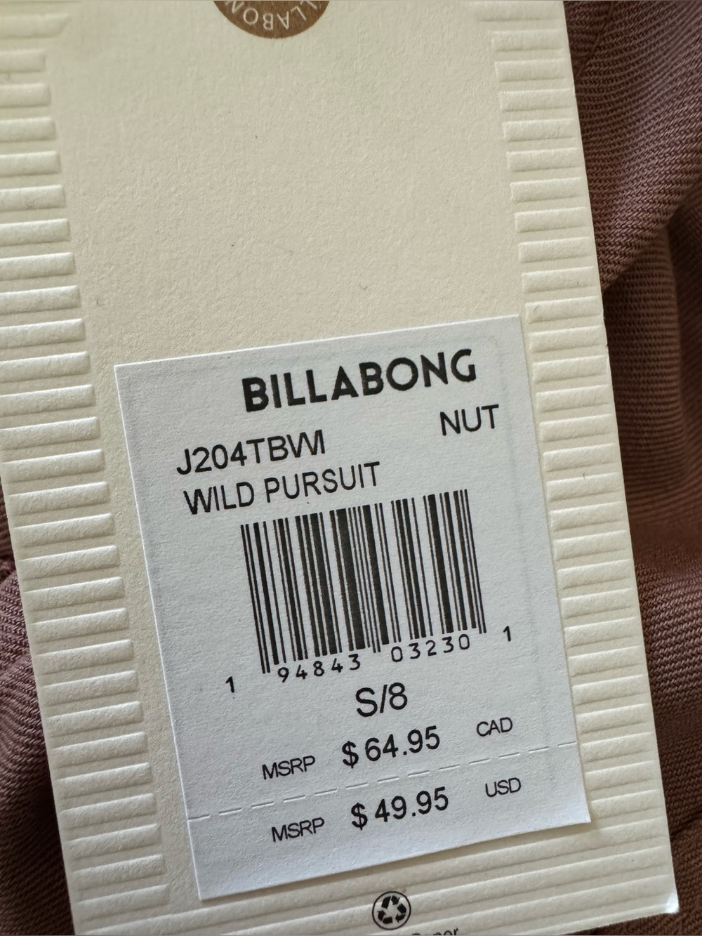 New Billabong Size Small Solid Brown Nut Cotton Viscose Wild Pursuit Romper - Picture 4 of 6